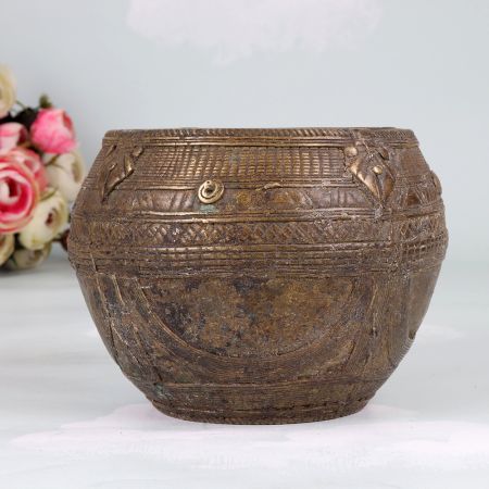 Vintage Brown Finest Brass Measurement Bowl for Home Decor