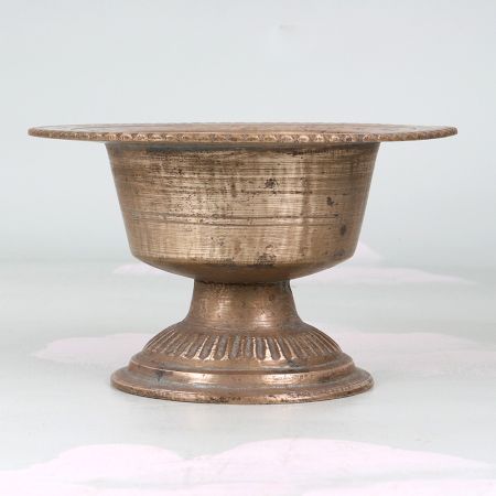 Handmade Vintage Brass Kumkum Bowl in Tribal Art from Odisha