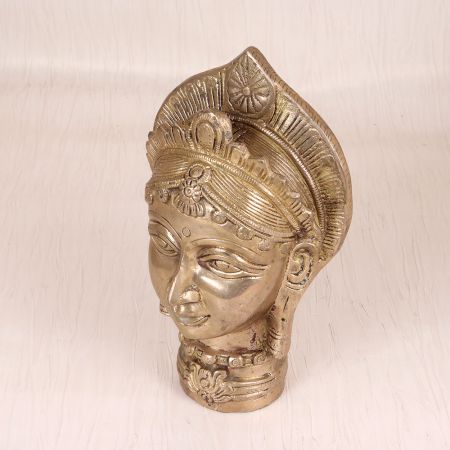 Indian Finest Brass Goddess Parvati Head Statue for Decoration