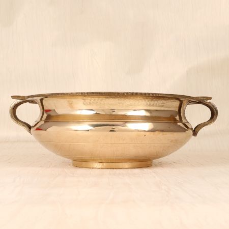 Handmade Traditional Golden Finish Brass Urli for Indoor Decor