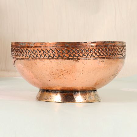 Premium Copper Handmade Islamic Bowl for Indoor Decoration