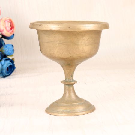 Handmade South Indian Vintage Brass Kumkum Cup for Decor