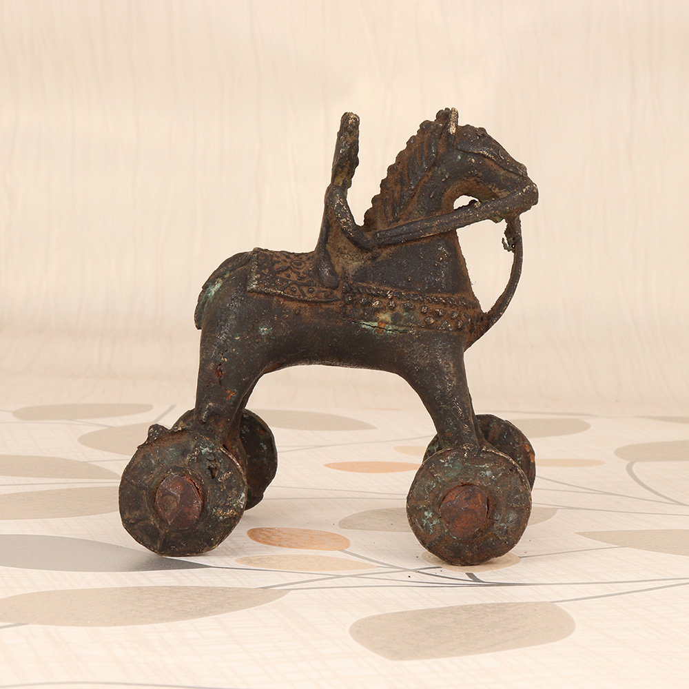 Vintage Finish Brass Horse with Rider for Home Decoration