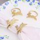 Premium Brass Rabbit Napkin Ring in Set of 4