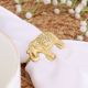 High-Quality Brass Elephant Napkin Ring in Set of 4