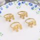 High-Quality Brass Elephant Napkin Ring in Set of 4