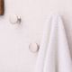 Round Solid Brass Wall Hooks In Silver Color -3 Pieces
