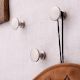 Round Solid Brass Wall Hooks In Silver Color -3 Pieces