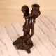 Handmade Dark Finish Brass Angel Candle Stand for Decoration
