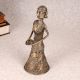 Indian Handmade Brass Standing Tribal Lady for Decoration