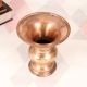 Handcrafted South Indian Brass Flower Pot in Plain Brown Finish
