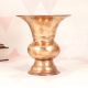 Handcrafted South Indian Brass Flower Pot in Plain Brown Finish
