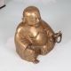 Vintage Chinese Art Brass Laughing Buddha Statue for Decoration