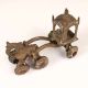 Handmade Vintage Finish Brass Horse Chariot for Decoration