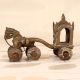 Handmade Vintage Finish Brass Horse Chariot for Decoration