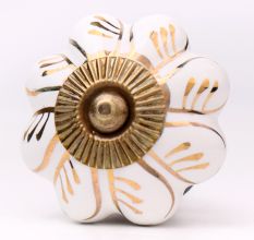 White Golden Leaf Big Melon Knob