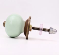 Sage Green White Tiny Star Pattern Cabinet Knobs