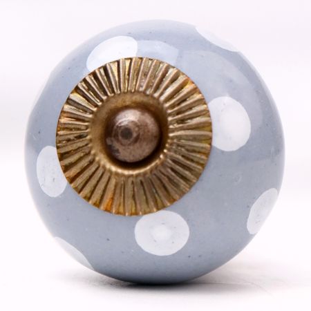 Grey Dotted Ceramic Cabinet Knobs Online