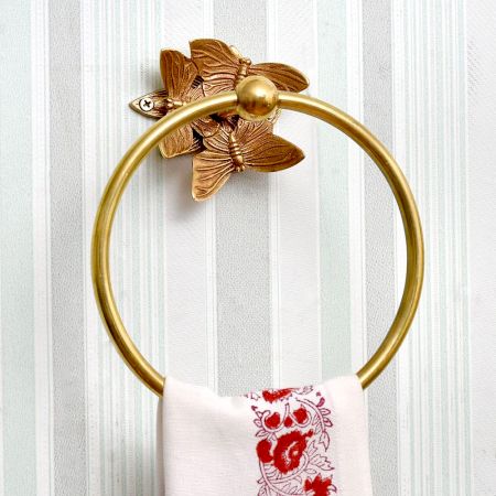 Brass Butterfly Towel Ring