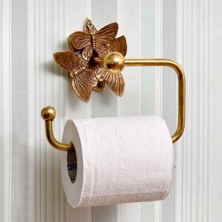 Brass Butterfly Toilet Roll Holder