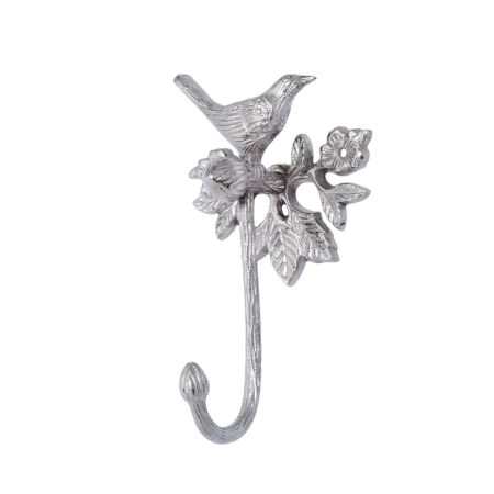 Brass Bird Sitting On Branch Hook