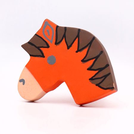 Multicolor Wooden Horse Knob for Kids Cabinet