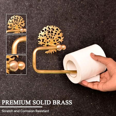 Handcrafted Premium Brass Tree Hanger in Set of 4