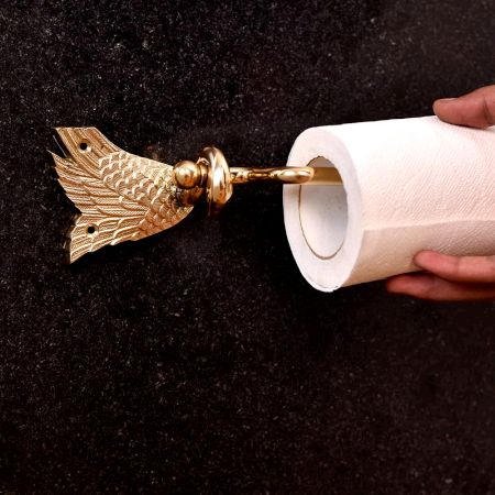 Premium Brass Handmade Toilet Paper Holder for Bathroom
