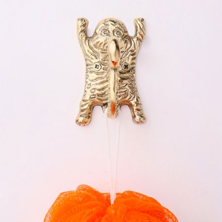 Brass Golden Tiger design Wall Hook for Hanging Clothes