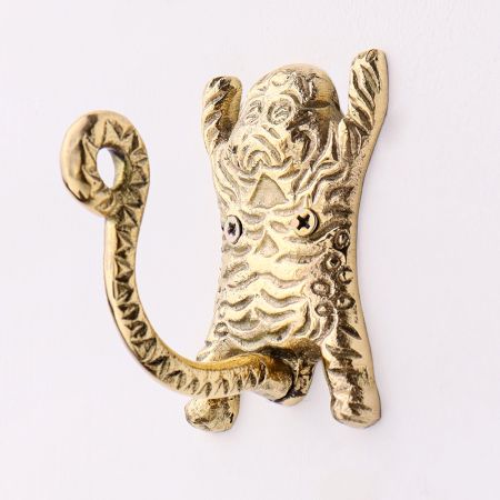 Brass Golden Tiger design Wall Hook for Hanging Clothes