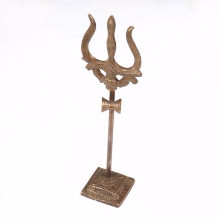 Traditional Vintage Brass Lord Shiva Trishul for Prayer Room