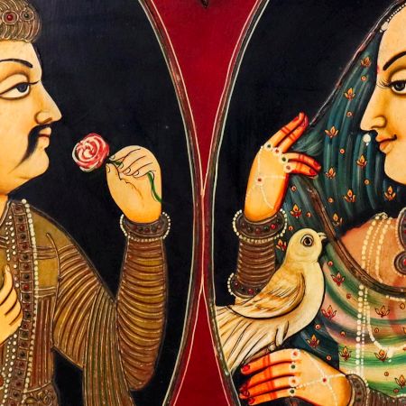 Beautiful Hand-Painted Tanjore Art on Board in Antique Finish