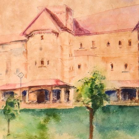 Hand-Painted Water Colour Paper Painting for Decoration