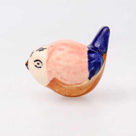 Pink Blue Ceramic Bird Modern Kids Cabinet Knob