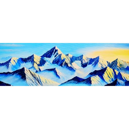 Celestial Ascent Canvas Painting by Artist Prathvishree  30 x 90 cm
