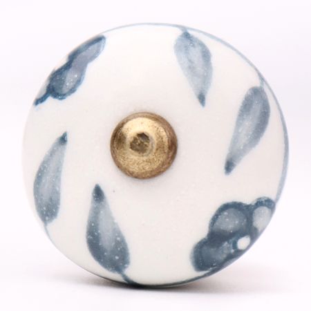 Grey Floral Medium Knob