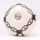 Cream Etched Chain Design Ceramic Cabinet Knob