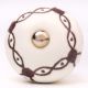 Cream Etched Chain Design Ceramic Cabinet Knob