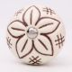 Cream Etched Floral Ceramic Dresser Knob