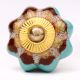 Sea Green And Brown Ceramic Cabinet Knobs