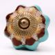 Sea Green And Brown Ceramic Cabinet Knobs