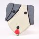 Grey and White Wooden Dog for Kids Cabinet Drawer Knob