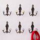 Handmade Multicolor Ceramic Iron Wall Hooks 6 Pieces