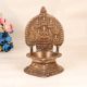 Traditional Handmade Brass Gaja Laxmi Oil Lamp for Rituals