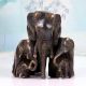 Handmade Vintage Brass Statue of Elephant Family for Decoration