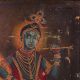 Hand-Painted Canvas Oil Painting of Lord Krishna and Balram