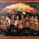Tanjore Board Painting of Royal Wedding in Antique Finish
