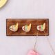 Yellow Green Ceramic Bird Modern Kids Wooden Wall Hook
