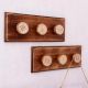 Brown White Modern Floral Wooden Wall Hooks-Pack of 2
