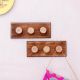 Brown White Modern Floral Wooden Wall Hooks-Pack of 2